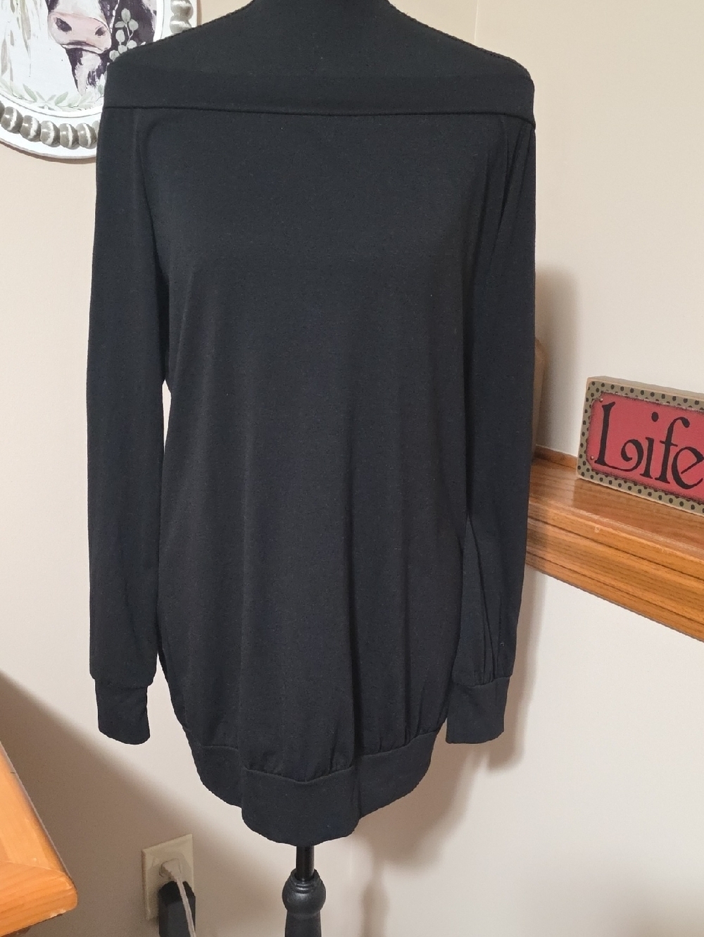 Classic Black Off‑Shoulder Women's Blouse